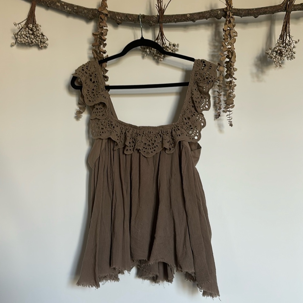 Women’s Boho Lace Cap Sleeve Top